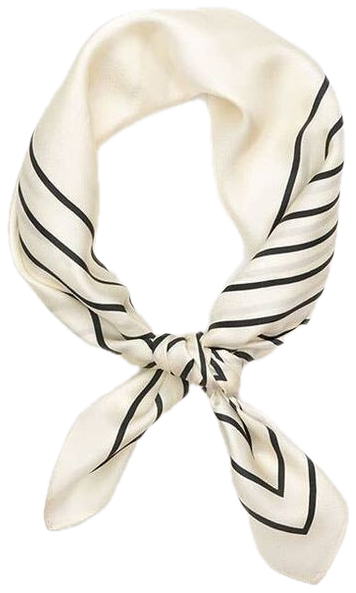 Foulard de soie rayé noué au cintre